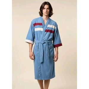 Vintage 70s/80s RCA‎  lounge robe Collegiate stripe made in America